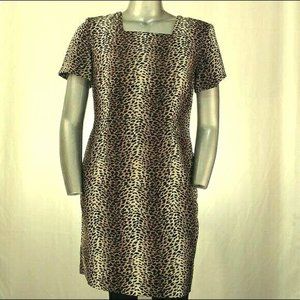 vintage leopard square neck peggy dress